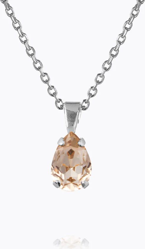 Caroline Svedbom Petite Drop Necklace Light Silk Gold Rhodium - Silver