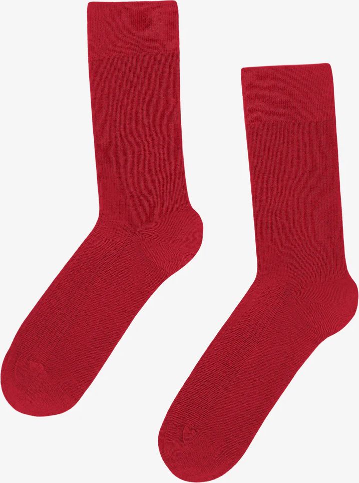 Women Classic Organic Sock - Red Tangerine