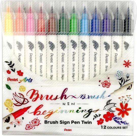 Pentel SESW30C-12 Brush Sign Twin Bestillingsvare, 6-7 dages levering