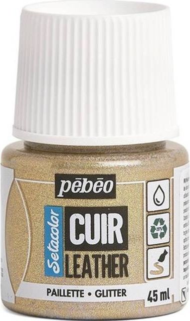 Pebeo Setacolor Cuir Leather 45ml Glitter Gold