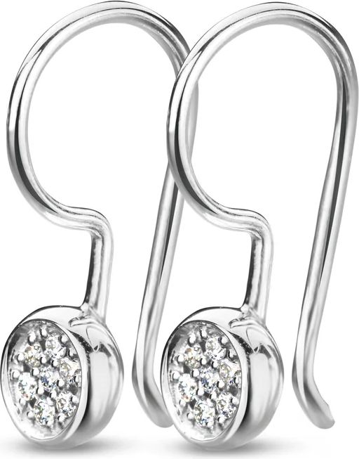 Miran ørehængere - 14 kt. hvidguld med 0,07 CT brillantslebne diamanter