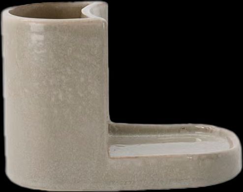 meraki - børste- og sæbeholder, mkdatura - shellish grey - w: 18 cm, h: 12.7 cm