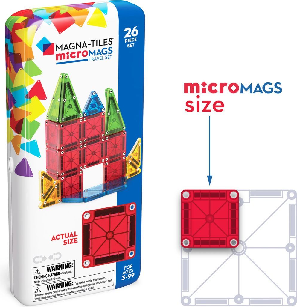 magna-tiles micromags rejsesæt - 26 dele