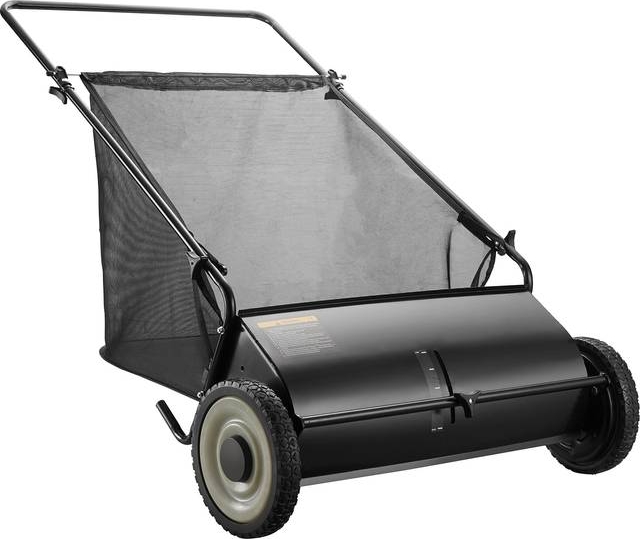 VEVOR Push Lawn Sweeper 26 Inch Leaf Grass Collector