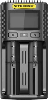 Nitecore UM2, Lithium jern fosfat (LiFePO4), Lithium-Ion (Li-Ion), Nikkel-Cadmium (NiCd), Nikkel-Metalhydrid..., AA, AAA, AAAA, AAAA, C, D
