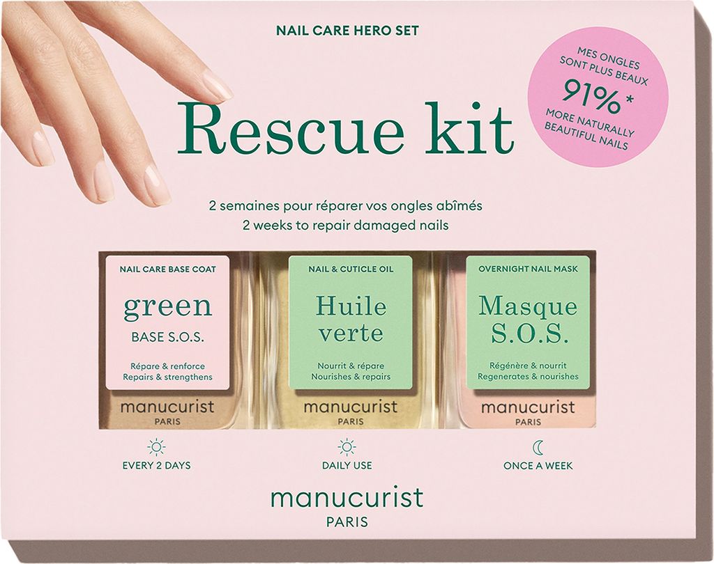 kit rescue kit - sos base coat + sos mask + huile verte