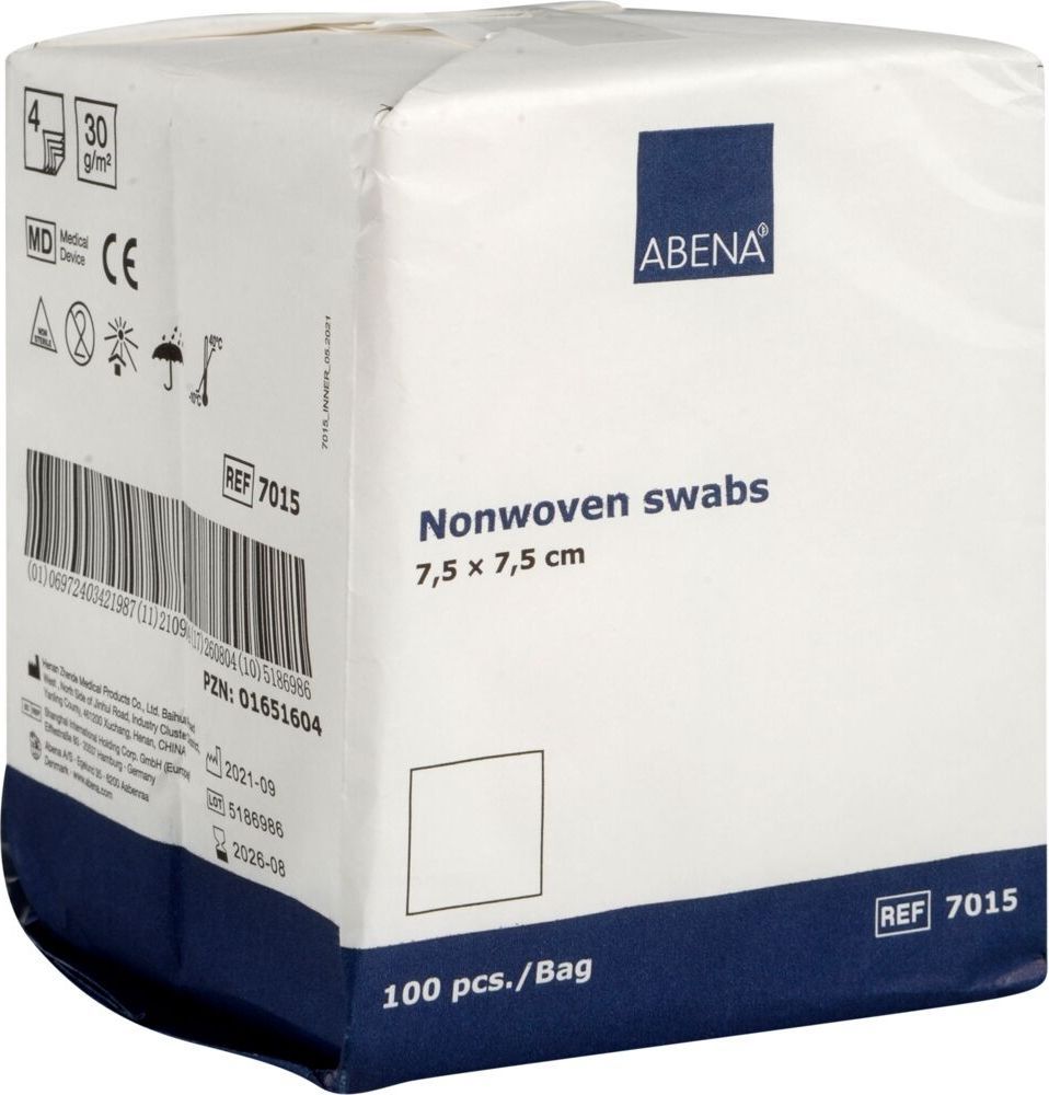 nonwoven kompress 7,5x7,5 cm - 100 stk.
