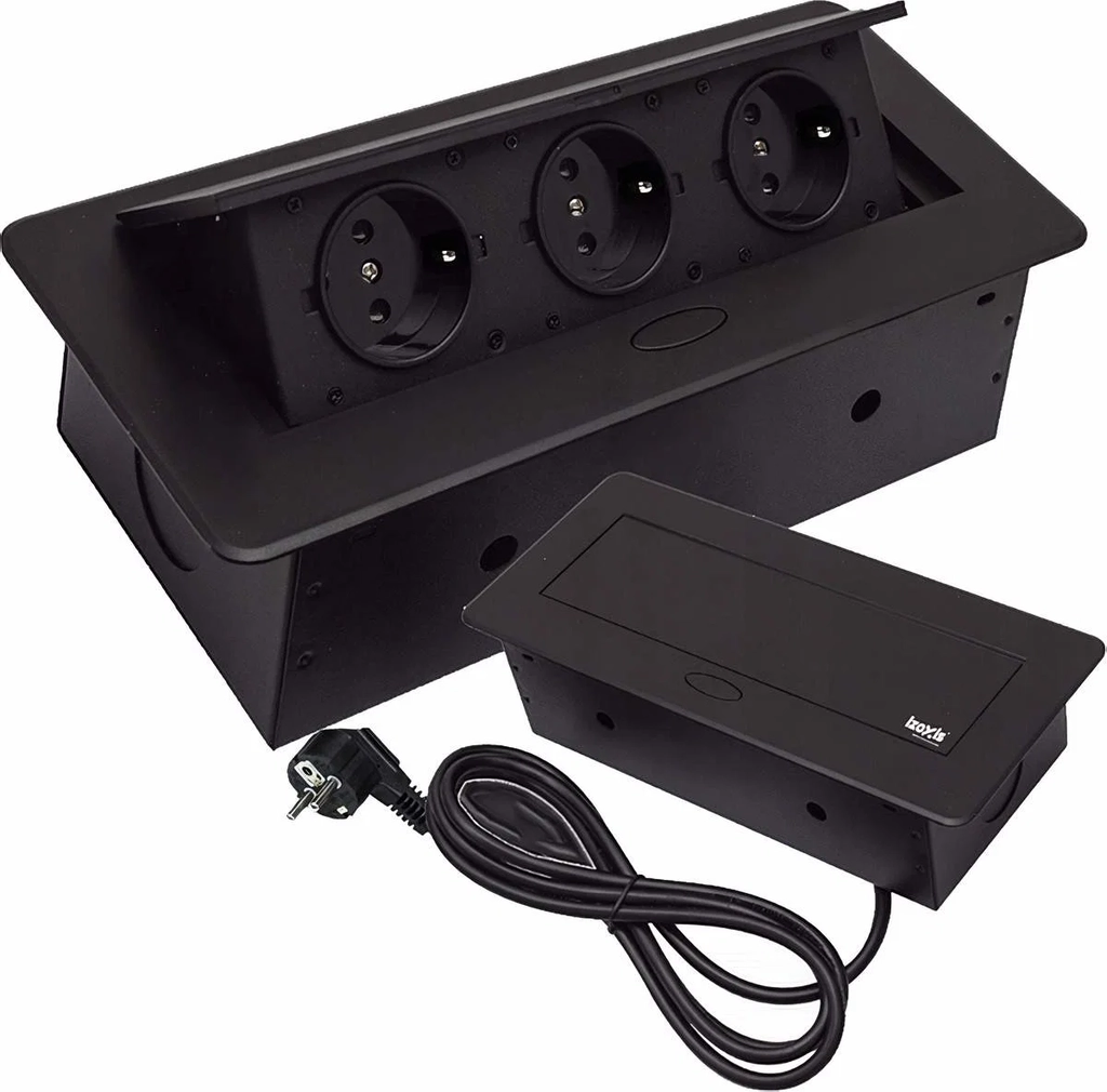 Forsænket Triple Socket Sort - Diskret & Praktisk