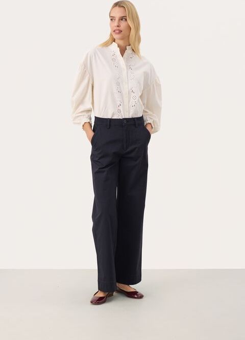 Part Two Belmepw PA Kvinde Dark Navy Habitbukser Classic Fit Str 36 - hos Magasin