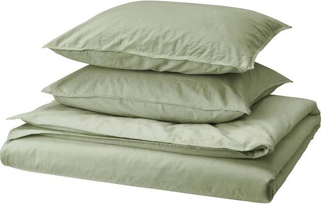 Ikea Ängslilja Og 2 Pudebetræk, Grågrøn, 240x220/60x70 cm Dynebetræk Grå (240x220cm)