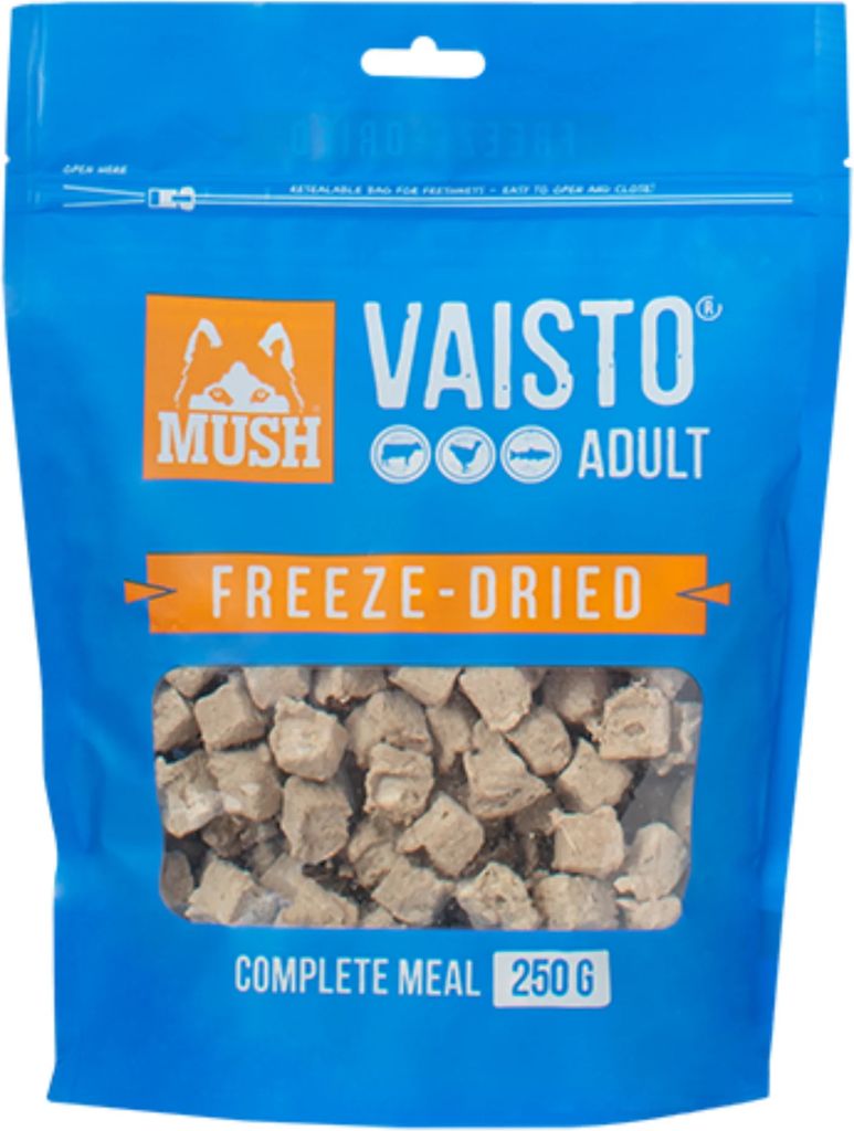 Mush Vaisto Frysetørret Blå Okse Kalkun Laks 250 g