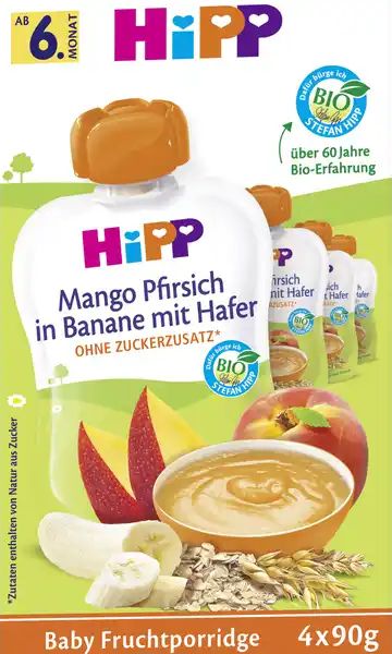Hipp Økologisk frugthavregrød mango, havre 108.19