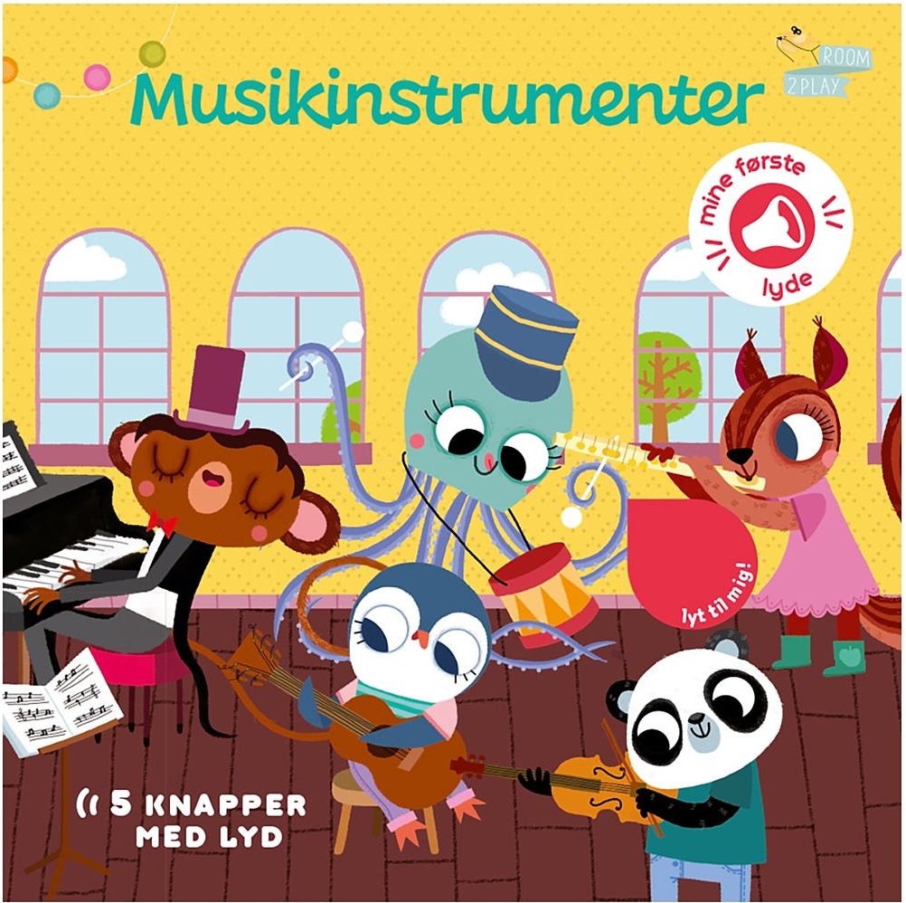 Room2play Pegebog Med Lyd - Musikinstrumenter