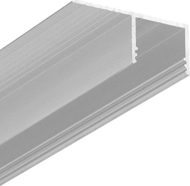 2m aluprofil PLANE14 SIDE BC3 - Ubehandlet aluminium, indspartling, LED skinne