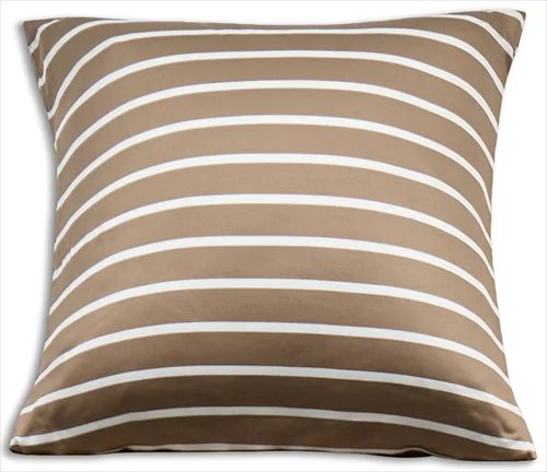 Bambus pudebetræk - 100% Naturligt bambus - 60x63 cm - Stribet beige - Satinvævet hovedpudebetræk