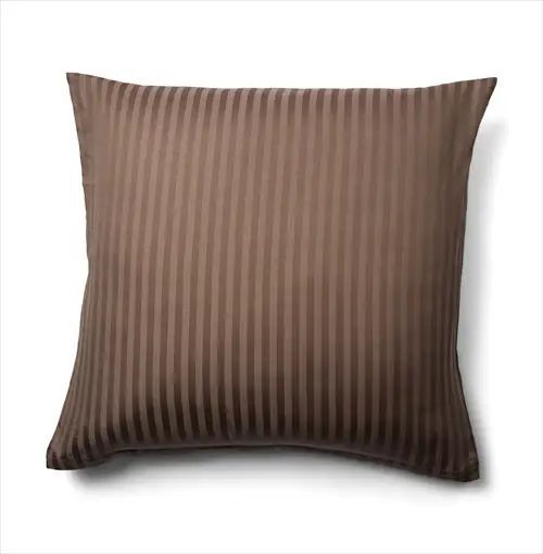 pudebetræk 60x63 cm - 100% bomuldssatin - klassisk brune striber