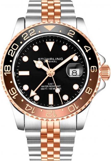 Stührling Aquadiver 3968.4 Man 42 mm Analogt Mineralglas 22 mm