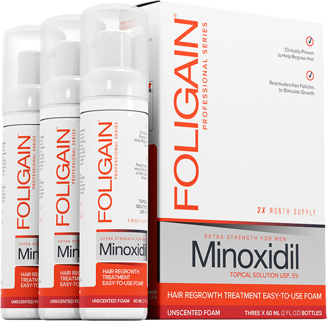 Foligain Minoxidil 5% Hårvækstskum til Mænd