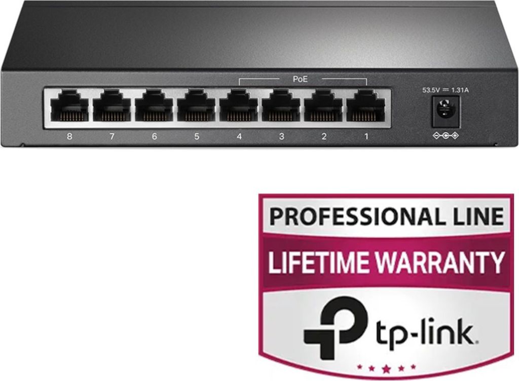 PoE Gigabit Switch - 10/100/1000Mbps, 8 porte (4xPoE)