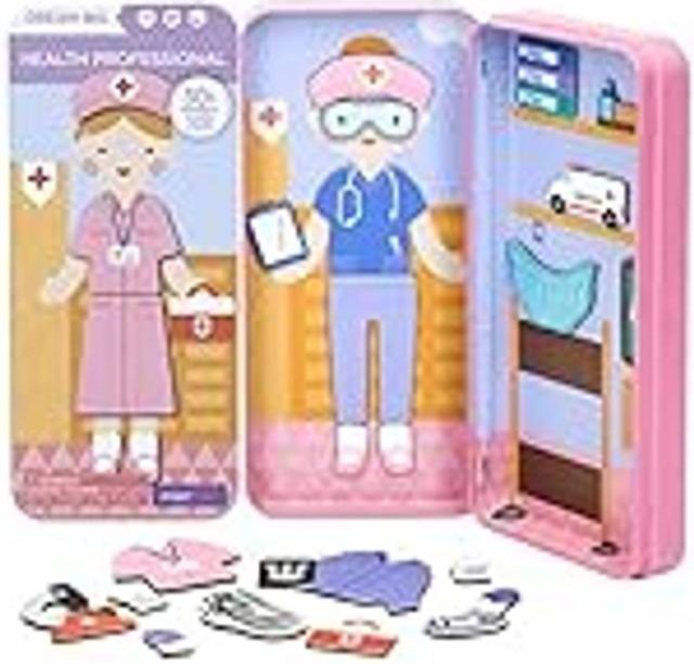 mierEdu – magnetspel box Dress Up – sjuksköterska för omklädning I främjar motorik fantasi I Perfekt för hem och som resespel för barn I magnet leksak barn I leksak från 3 år