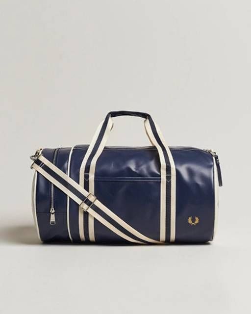 Fred Perry Classic Barrel Bag - Navy/Ecru