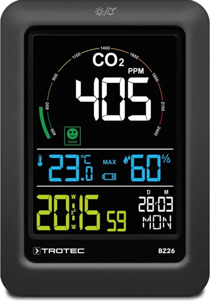 Trotec I Luftkvalitetsmåler I Co2 Luftkvalitetsmåler Trotec - Mål Dit Indeklima I Allergi & Astma Certificeret - Luftkvalitetsmåler