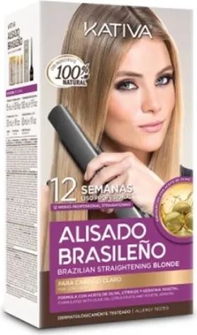 Kativa Brasiliansk glatningskit blond - Keratin glatningskit til hår - 225 ml