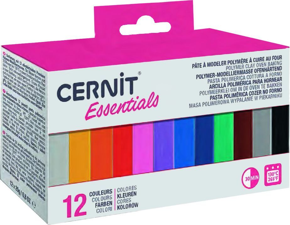 Cernit Basic Modellervoks Sæt - 12x25g - Mix Farver