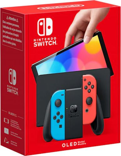 Nintendo Switch (OLED-Model) Neon-Red/Neon-Blue Konsol - GEEKD.dk