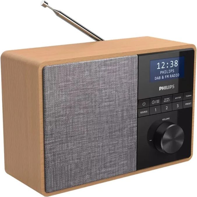 Philips TAR5505 - Bärbar DAB-radio - 5 Watt - ljust trä