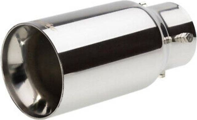 Simoni Racing, Exhaust trim Round/Straight Inox - Ø90xL185mm - Installation 34-59mm