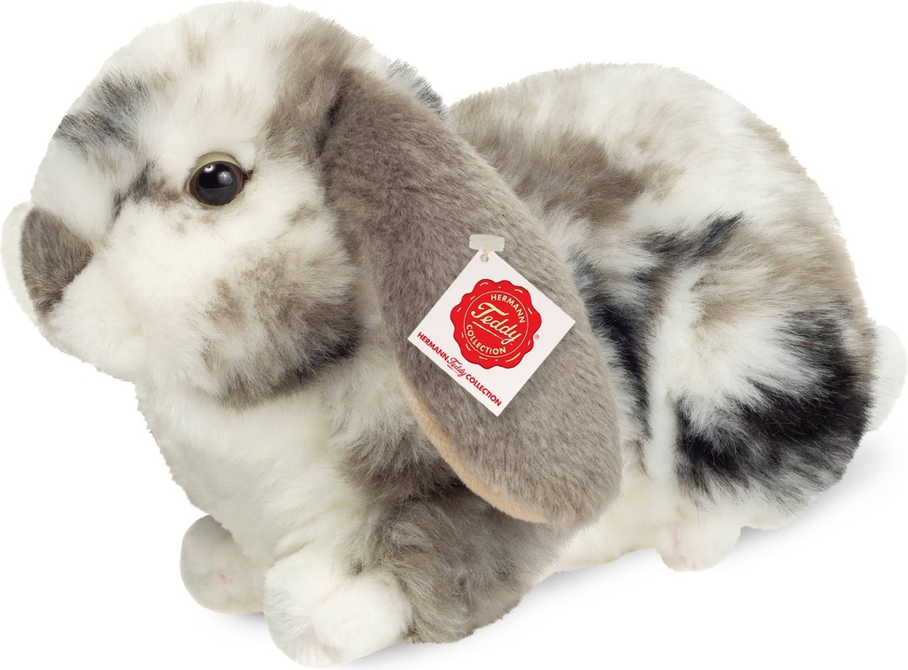 Teddy Hermann - Kanin dværgvædder gråhvid plettet 23 cm