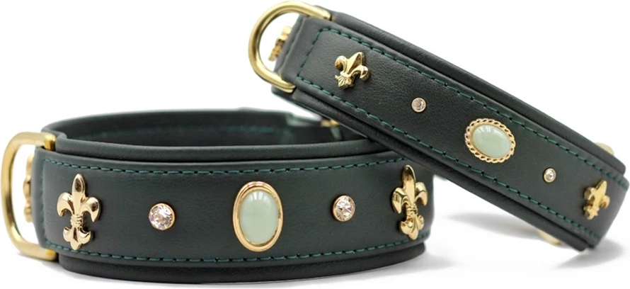 maul | læderhalsbånd jade | m. guld
