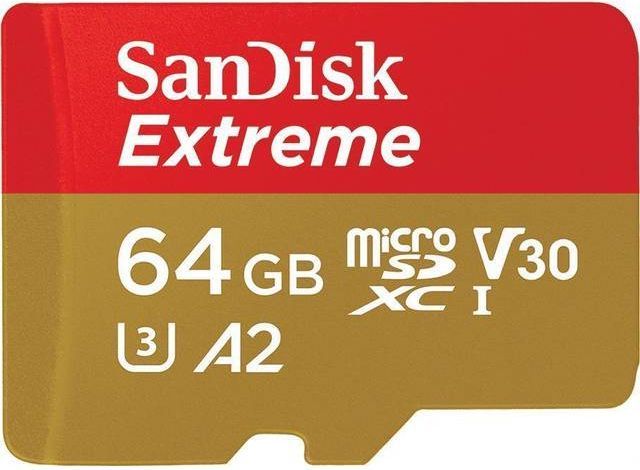 sandisk extreme micro sdxc kort 256gb v30 a2 (uhs-i)