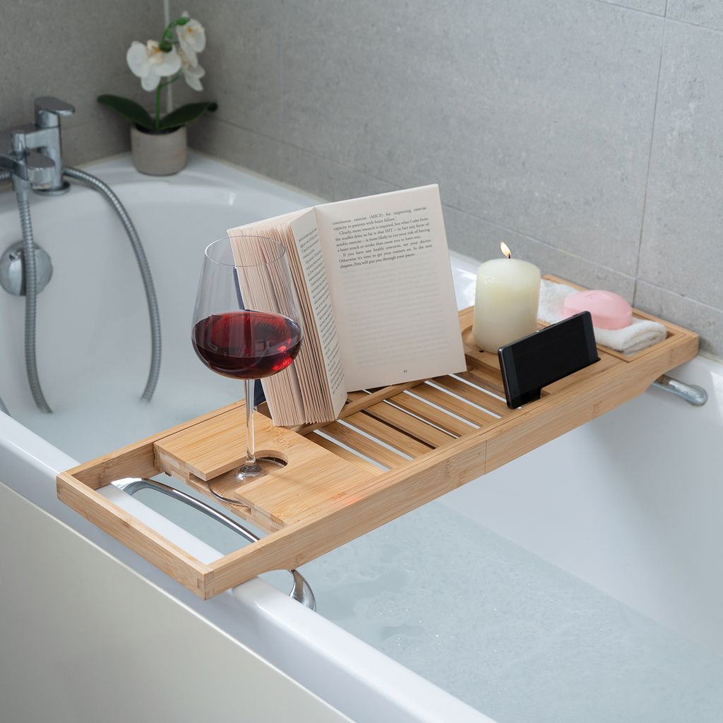 Badekar Træ Bamboo Adjustable 1 Meter