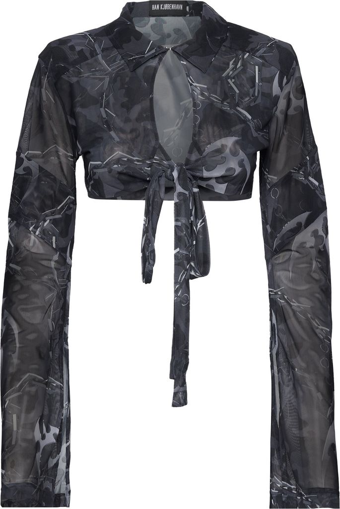 HAN Kjøbenhavn | Camo Mesh Wrap Top | 34