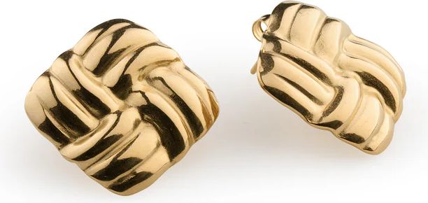Timi Of Sweden Hilde Knot Gold Stud Earrings - Gold
