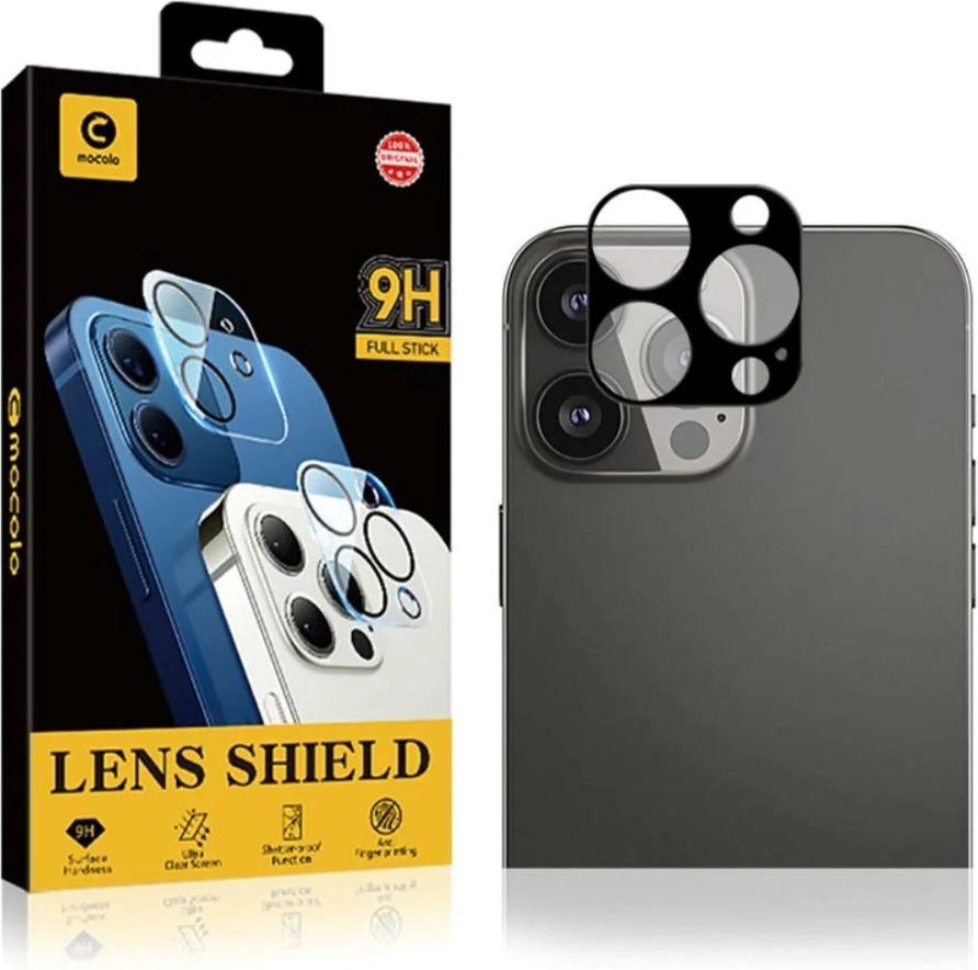 Mocolo iPhone 13 Pro Beskyttelsesglas til Kameralinse Case Friendly Sort
