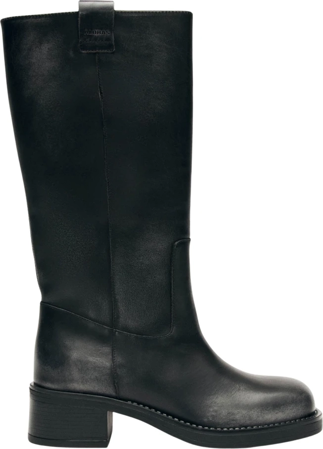 ALOHAS Sajan Brown Leather Boots - Black