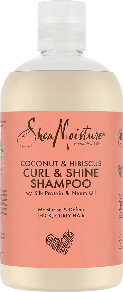 shea moisture coconut & hibiscus curl & shine shampoo 384ml