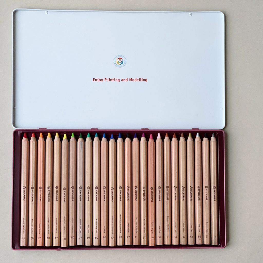 STOCKMAR COLOUR PENCILS - HEXAGONAL IN TIN 24+1