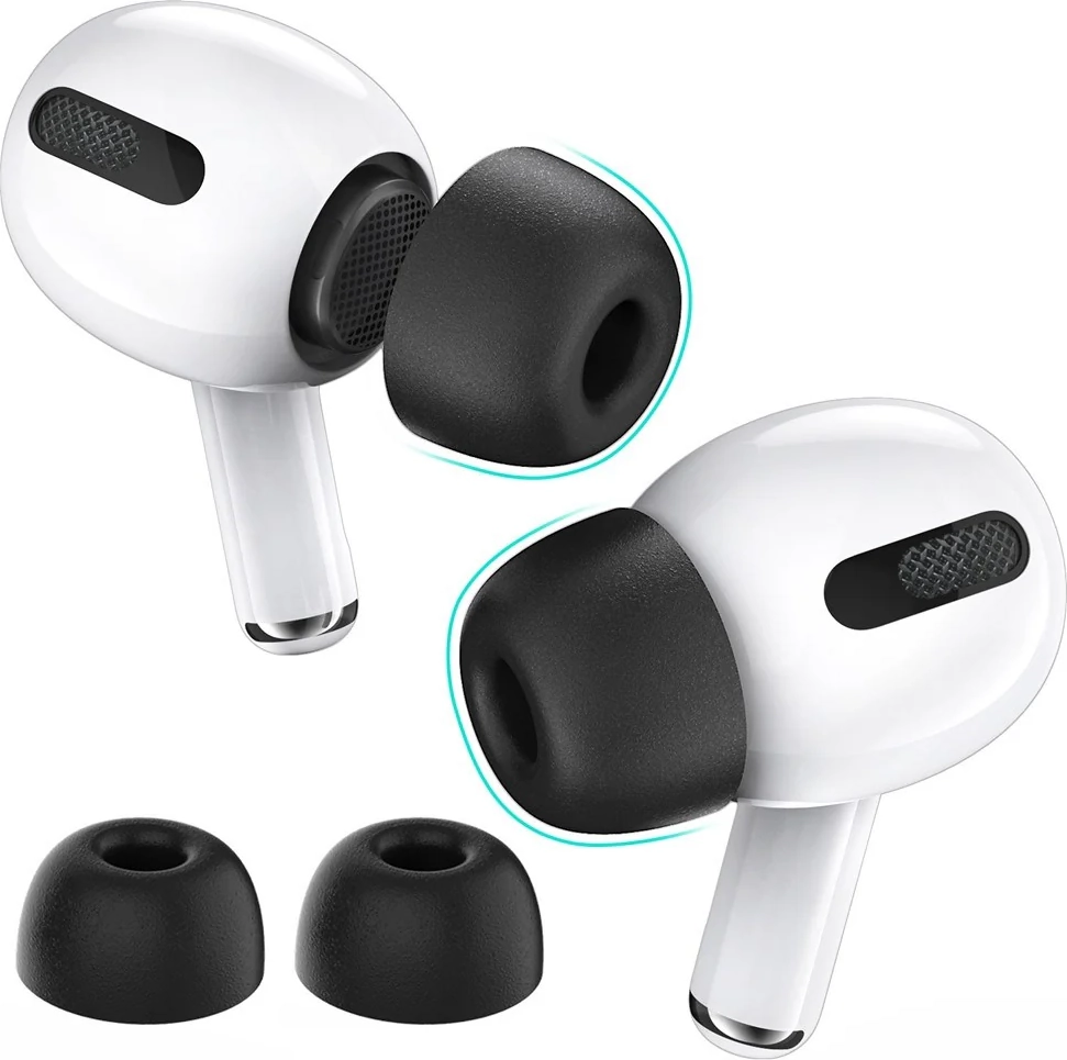 AirPods Pro (1. & 2. Gen.) AHASTYLE Ørepropper i Memory Foam - 3 Par - S / M / L - Sort