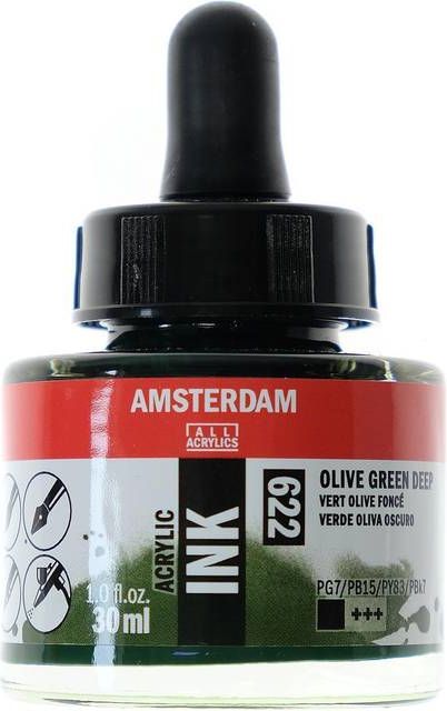 Amsterdam Acrylic Ink Bottle Olive Green Deep 30ml