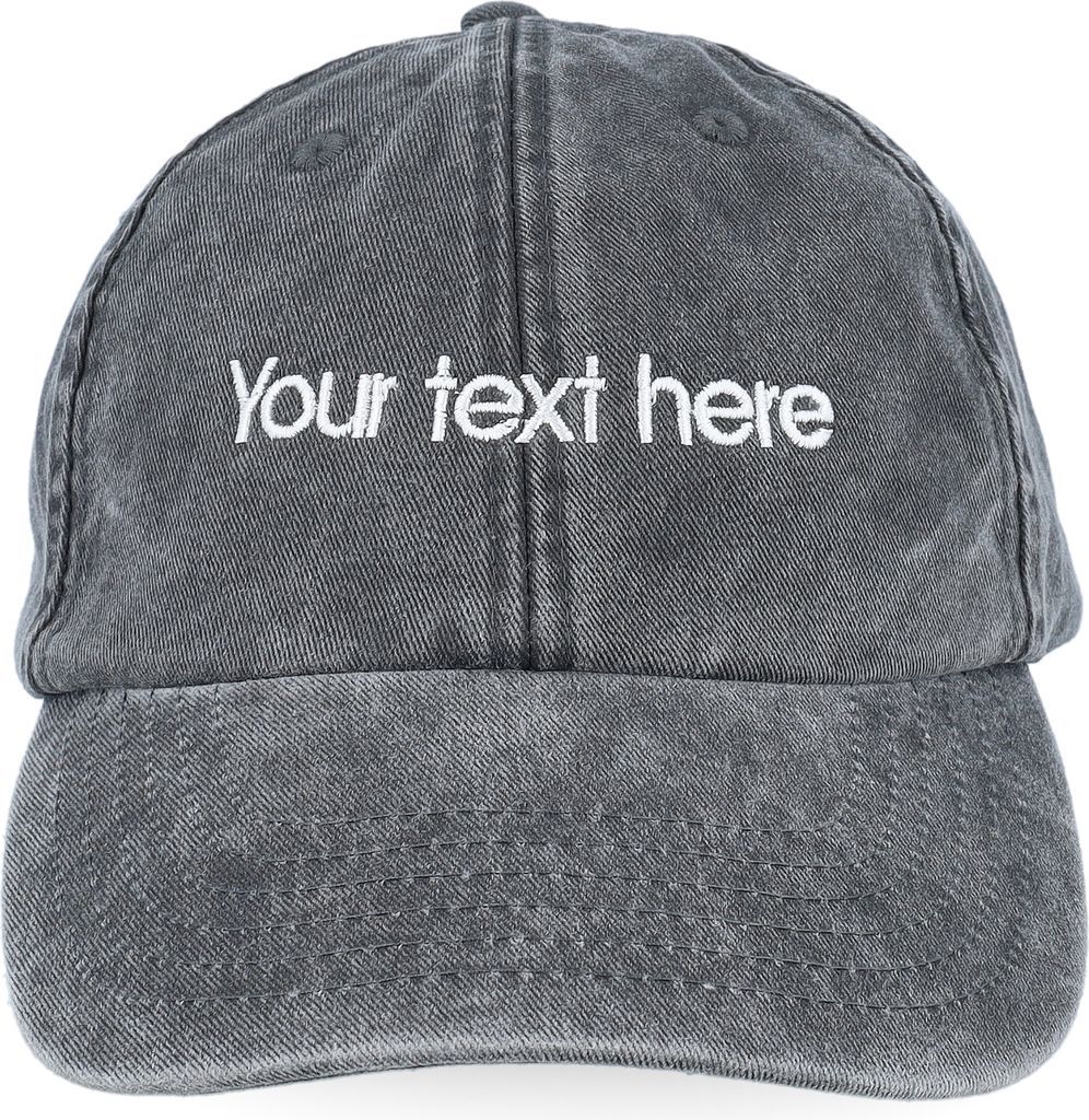 washed black dad cap with embroidery – beechfield