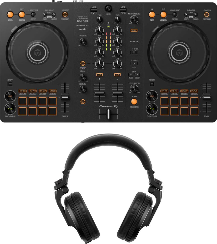 Pioneer DJ FLX4 Headphones Bundle
