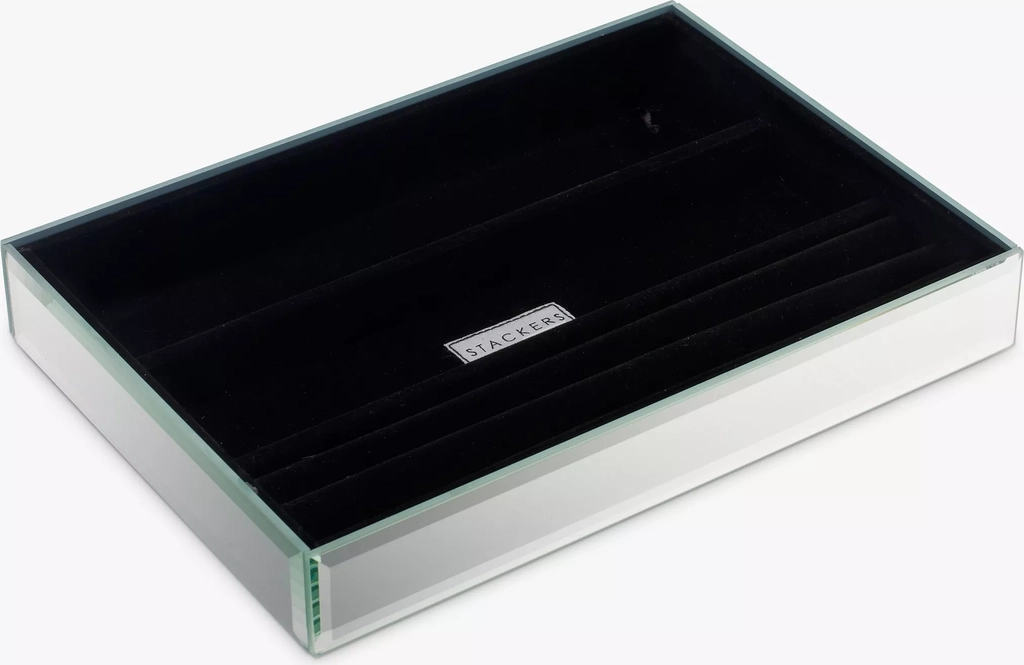 stackersglass jewellery tray, 4 section
