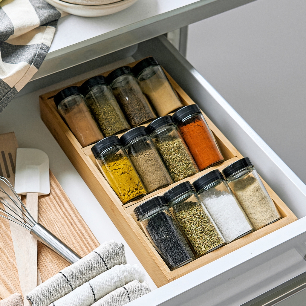 Zeller Present Gewürzeinsatz Set 13-teilig Bambus Glas