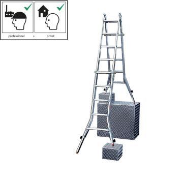 krause teleskopledsstige 4 x 5 trin aluminium