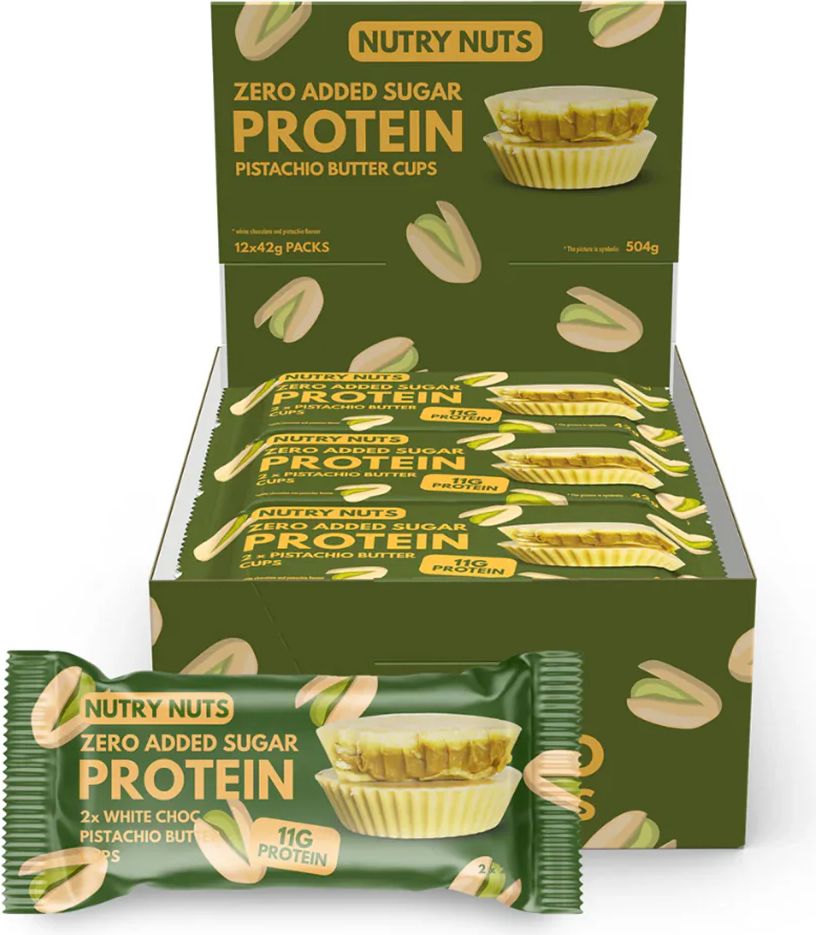 nutry nuts pistachio butter cups - white chocolate pistachio (12x 42g)