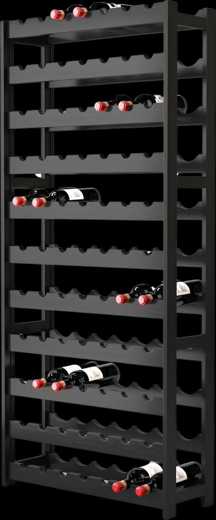 Vinikea Cava 77 Flasker Sort Træ Vinreol